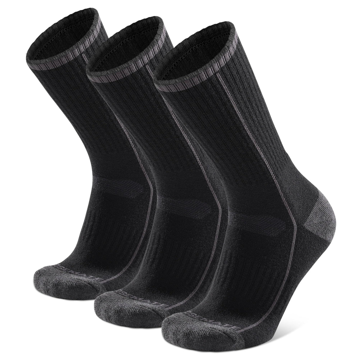 Closemate Merino Wool Socks for Men Thermal Warm Thick Winter Crew Sock Cushioned Moisture Wicking Boot Sport Socks for Outdoor Work Walking Hiking Running Athletic Socks 3 Pairs (3 Black,Size L)