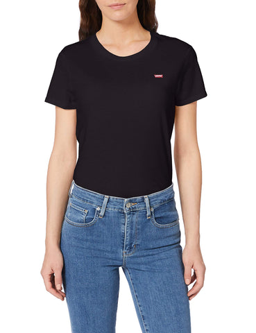 Levi's Women's The Perfect Tee- Core Chesthit Logo T-Shirt, Mineral Black, XL