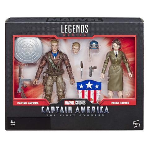 Marvel Legends Series Captain America: The First Avenger 6-Inch-Scale Movie-Inspired Captain America And Peggy Carter Collectible Action Figure 2-Pack (Amazon Exclusive)