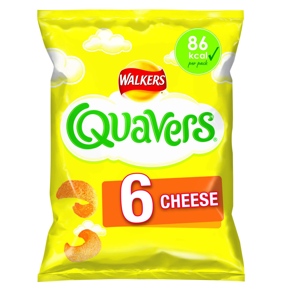 Walkers Quavers Cheese Multipack Snacks, 6x16g