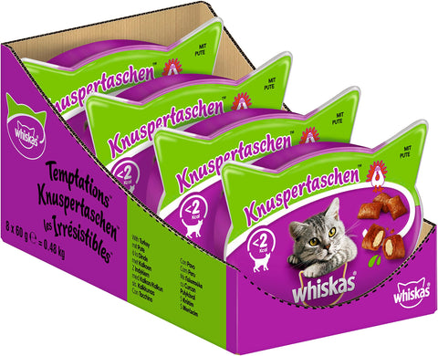 Mars Katze Whiskas Knuspertaschen Pute 60g (Menge: 8 je Bestelleinheit)