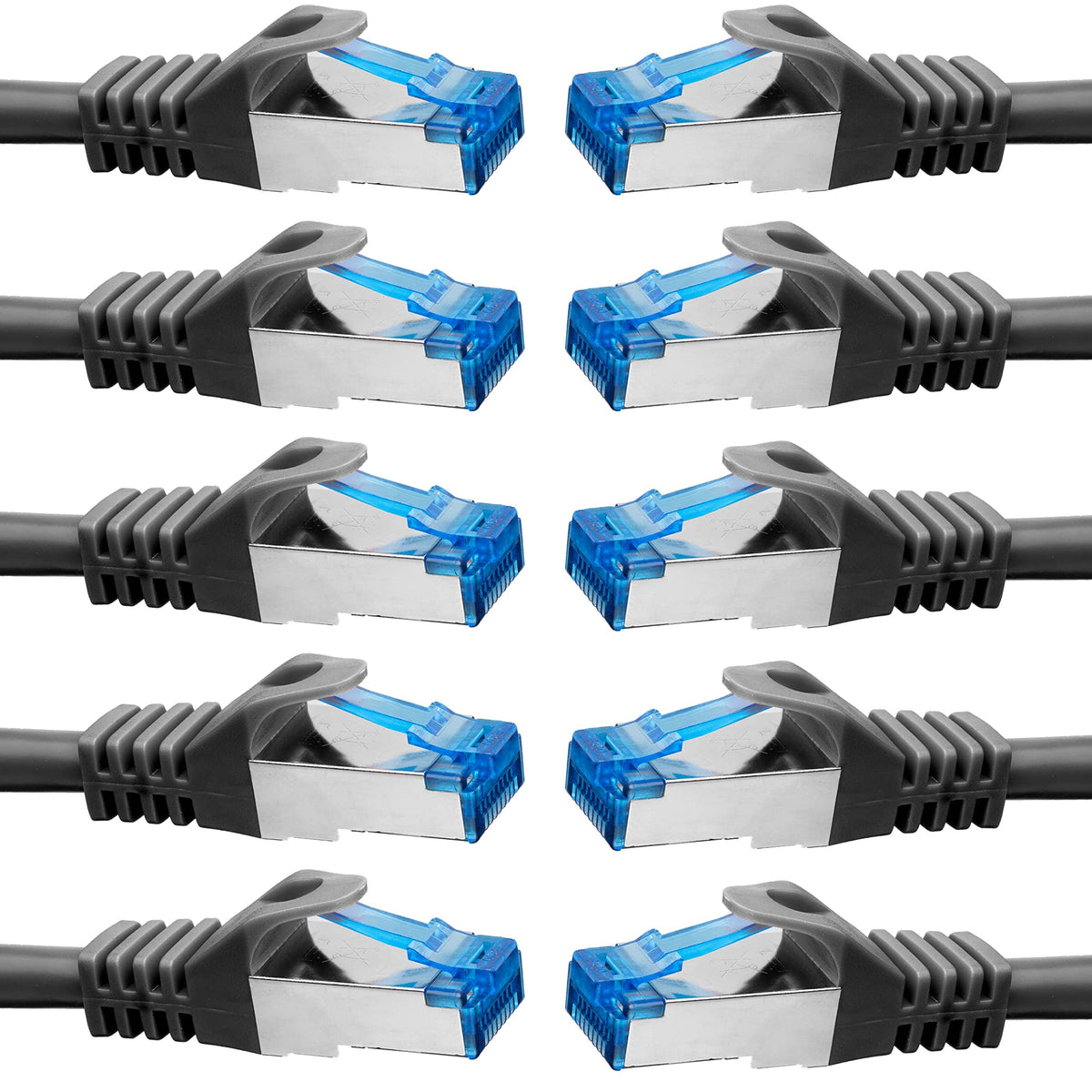 BigTec Ethernet cable, twisted in pairs 0,25m - schwarz 10´er Sparpack