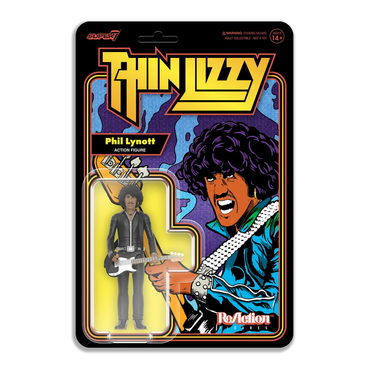 Super7 Thin Lizzy Reaction Figures - Phil Lynott (Black Leather) Action Figure