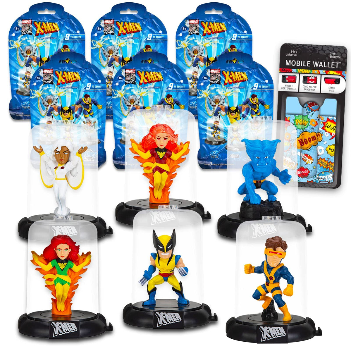 Marvel X-Men Blind Bag Party Favors for Kids, Boys - 6 Pk Bundle with X-Men Wolverine Mystery Mini Figures, Stickers Mini Blind Eggs Toys Easter Basket Fillers