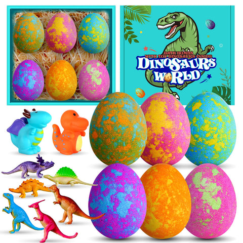 Bath Bombs, Aofmee Bath Bombs for Kids, Bath Bomb with Dinosaurs Surprise Inside for Christmas Birthday Easter Children Day Halloween Present, Bubble Bath Bombs Gifts Set for Boys Teenage Girls