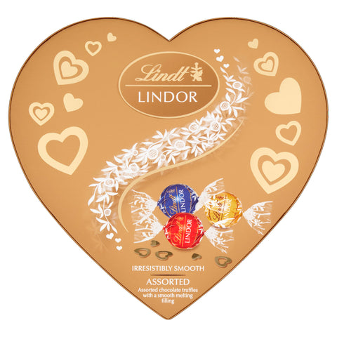 Lindt Lindor Heart Assorted Chocolate Approx 16 balls, 200g - Chocolate Truffles with a Smooth Melting Filling - Gift Present - Valentine's Day, Birthday, Celebrations, Congratulations