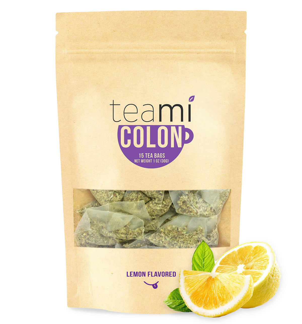 TeamiÃƒÆ’Ã¢â‚¬Å¡Ãƒâ€šÃ‚Â® Colon Cleanse Detox Tea - 15 Tea Bags, 30 Day Supply - Weight Loss Tea for Women Belly Fat - All Natural Detox Detox Tea for Body Cleanse (Lemon)