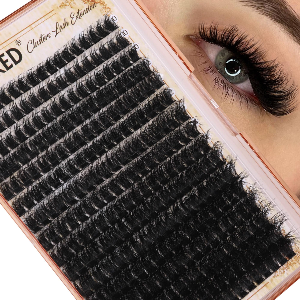 Winifred Cluster Eyelash Extensions Fluffy Wispy Lash Clusters Thick Volume Individual Lashes 100D Lash Extension D Curl Eyelash Clusters 18mm DIY Faux Mink Eyelash Extension (288pcs)