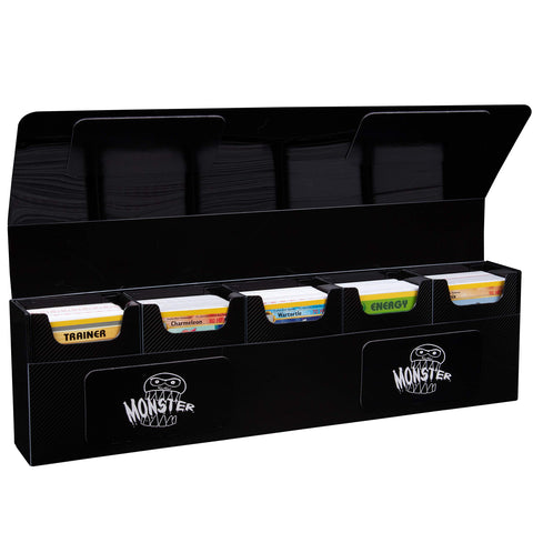 Monster Magnetic Hydra Five Deck Mega Storage Box(Black) - with 5 Removable Deck Trays for Gaming TCGs-Compatible with Yugioh, MTG, Magic The Gathering, PokÃƒÂ©mon - Long Lasting, Durable Construction