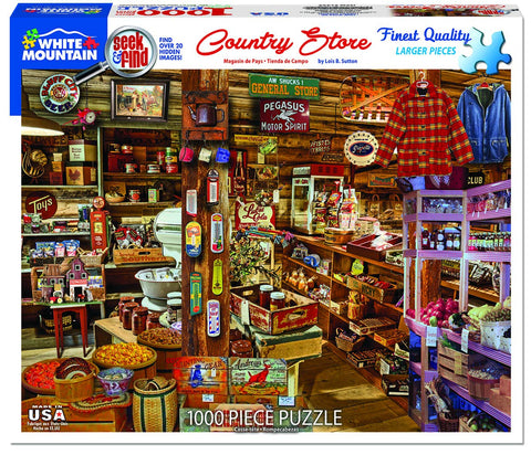 White Mountain Puzzles Country Store Seek & Find, 1000 Piece Jigsaw Puzzle