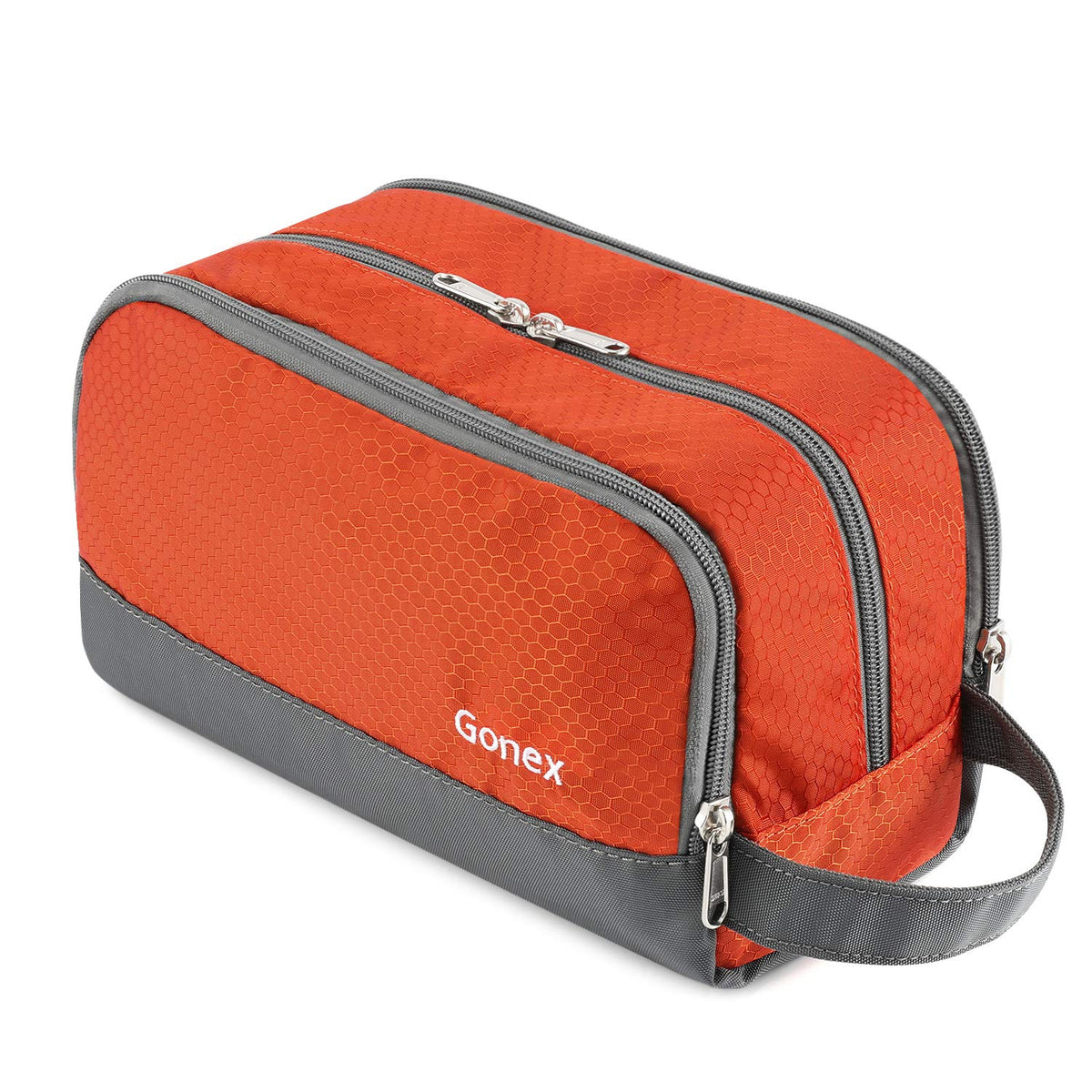 Gonex Men Toiletry Bag with Strap Sport Style Repellent Showerproof Nylon Orange