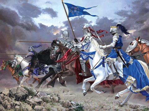 SUNSOUT INC - Knights Charge - 1000 pc Jigsaw Puzzle by Artist: Nene Thomas - Finished Size 20" x 27" - MPN# 67776