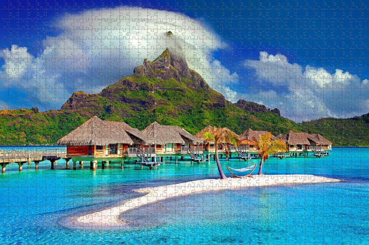 Umsufa Tahiti French Polynesia Jigsaw Puzzle for Adults 1000 Piece Wooden Travel Gift Souvenir