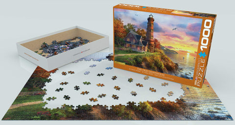 EuroGraphics Lighthouse Sunset Ocean Cliff Peace Quiet Puzzle, 1000 (6000-0965)