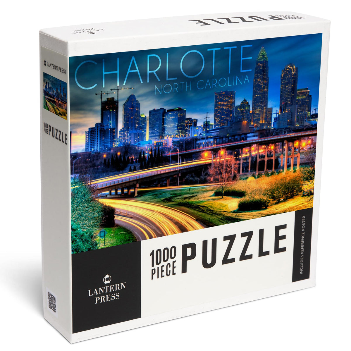 Charlotte, North Carolina, Skyline at Night (1000 Piece Puzzle, Challenging Jigsaw Puzzle for Adults, Made in USA)