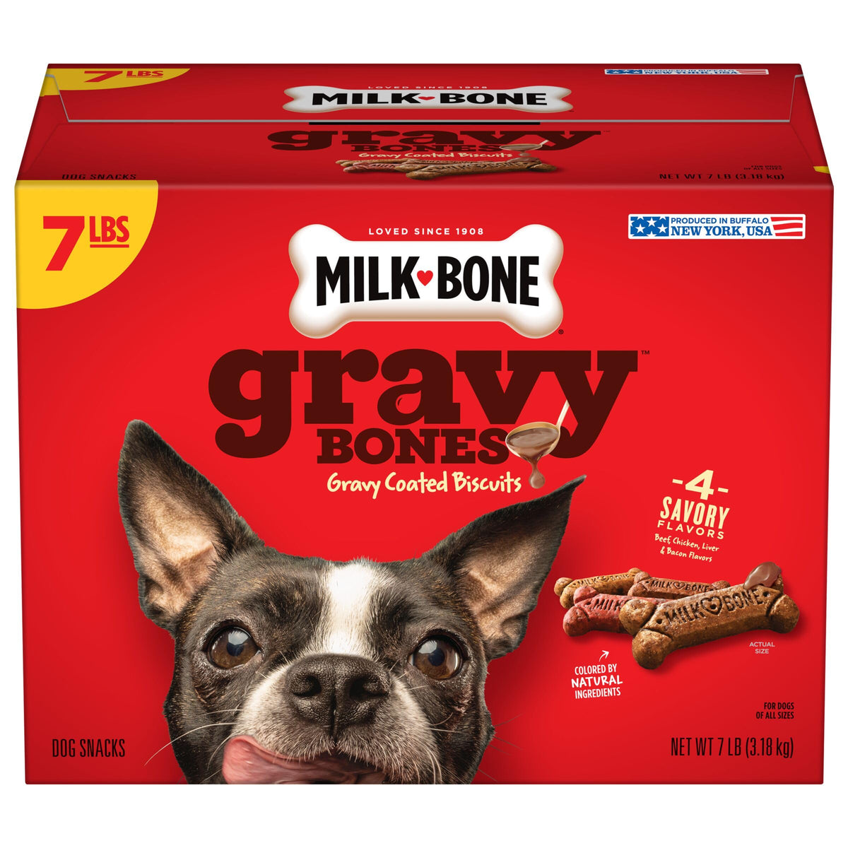 Milk-Bone GravyBones Dog Biscuits, Small Dog Treats, 7 lb.