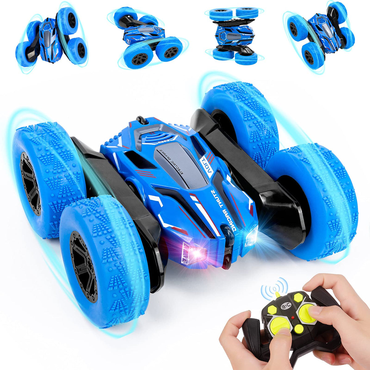 Thedttoy Remote Control Cars 360ÃƒÆ’Ã†â€™ÃƒÂ¢Ã¢â€šÂ¬Ã…Â¡ÃƒÆ’Ã¢â‚¬Å¡Ãƒâ€šÃ‚Â° Double Side Flips RC Stunt Car, 2.4Ghz High Speed Off Road Car Toys Rechargeable Radio Control Truck Toy, Birthday Childrens Day Gift for Boys Kids age 3-12 (Blue)