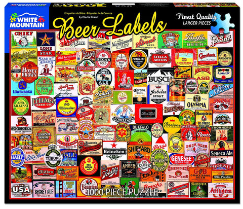 White Mountain Puzzles Beer Labels - 1000 Piece Jigsaw Puzzle