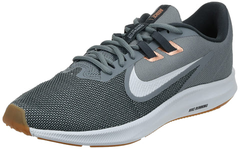 Nike Downshifter 9 Men's Running Shoes, Lightweight Mesh Men's Sneakers, Photon Dust-Dark Smoke Metallic Copper-Gum Medium Brown-Particle Grey, 8