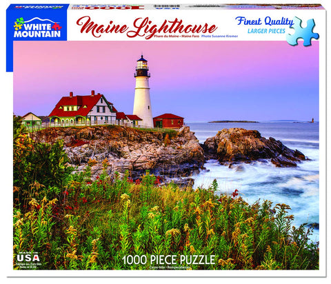 White Mountain Puzzles Maine Lighthouse - 1000 Piece Jigsaw Puzzle