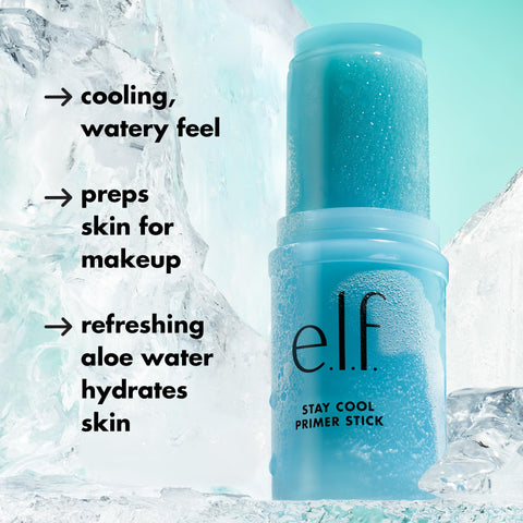 e.l.f. Stay Cool Primer Stick, Hydrating Gel Primer Preps Skin For Makeup, Imparts A Cooling Feel, Infused With Aloe Water, Vegan & Cruelty-Free