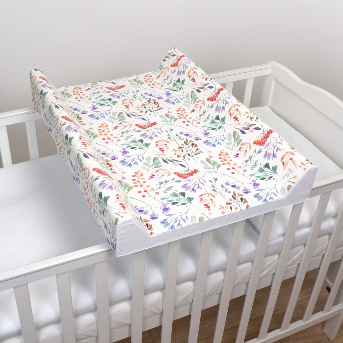 Baby Hard Base Changing Mat/Top Changer 70x50 cm fits 120x60 cm Cot Unisex Wedge Anti Roll Nappy Newborn Baby Waterproof Changing Mat with Raised Edges (Rowanberry)