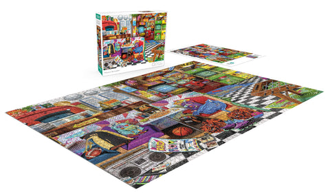 Buffalo Games - Aimee Stewart - Pizza Arcade - 1500 Piece Jigsaw Puzzle for Adults Challenging Puzzle Perfect for Game Nights