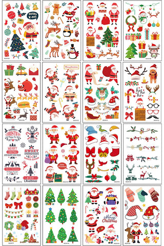 Temporary Tattoo for Kids Adults, 400 PCS Xmas Waterproof Body Stickers, Face Fake Tattoos Kit, Cute Tattoo Decorations, Birthday Party Favor Supplies Decor for Boys Girls Children Holiday Christmas