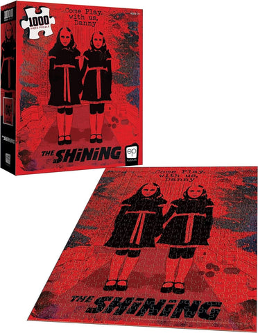 USAOPOLY The Shining Come Play with Us 1000 Piece Jigsaw Puzzle | Officially Licensed The Shining Puzzle | Collectible Puzzle Featuring Characters from The Shining Horror Film, Red