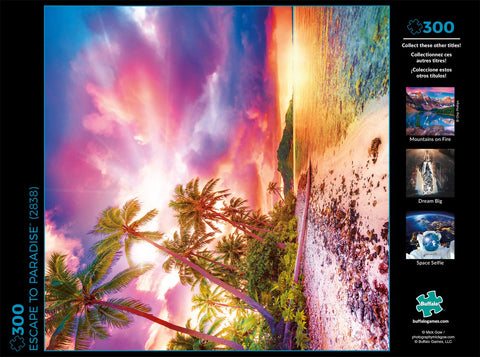 Buffalo Games - Escape to Paradise - 300 Large Piece Jigsaw Puzzle Multicolor, 18"L X 18"W