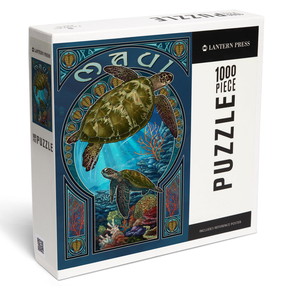 Maui, Hawaii, Sea Turtle Art Nouveau (1000 Piece Puzzle, Challenging Jigsaw Puzzle for Adults, Made in USA)