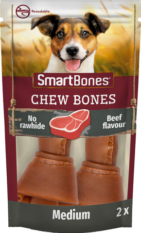 Smartbones 2 Medium Beef Bones Rawhide Free Chew Dog Treats