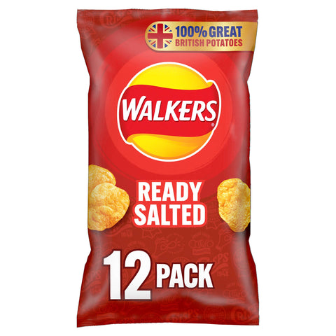 Walkers Ready Salted Multipack Crisps, 12 x 25g