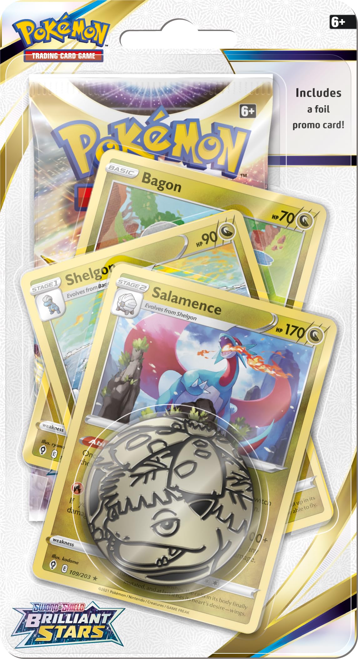 Pokémon | TCG: Sword & Shield 9 Brilliant Stars Premium Checklane Blister Display | Card Game | Ages 6+ | 2 Players | 10 Minutes Playing Time