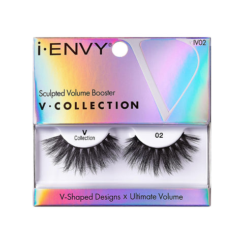 i-ENVY Fales Lashes, V-Shaped Volume Strip Lashes Dramatic Spiky Trendy Extension Soft Reusable Eye Lashes, Cat Eye Fluffy Fake Lashes (02)