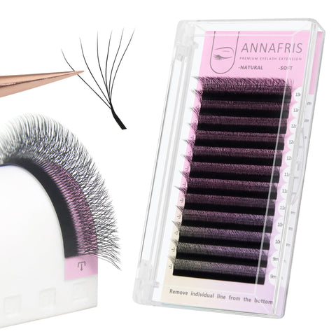 ANNAFRIS 6D Premade Fan W Shape Eyelash Extensions 0.07 D Curl 8-15mm Mix Volume Self Fanning False Lashes Makeup Supplies Professional Use Lash Extension(0.07 D, 8-15mm Mix)