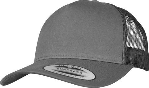 FLEXFIT Trucker Cap, Classic Trucker Hat, Baseball Trucker Cap with 5-Panel and Mesh Back, Adjustable Baseball Hat with Plastic Closure, Headwear, Unisex, Colour: Charcoal, Size: One Size