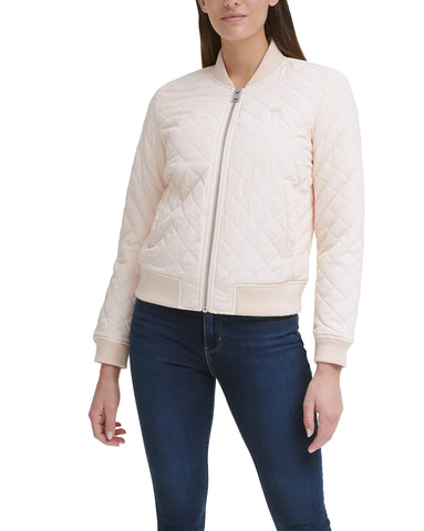 Levi's Women's Diamond Quilted Bomber Jacket, Scallop Shell, Large