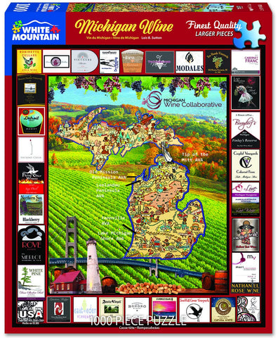 White Mountain Puzzles Michigan Wine - 1000 Piece Jigsaw Puzzle