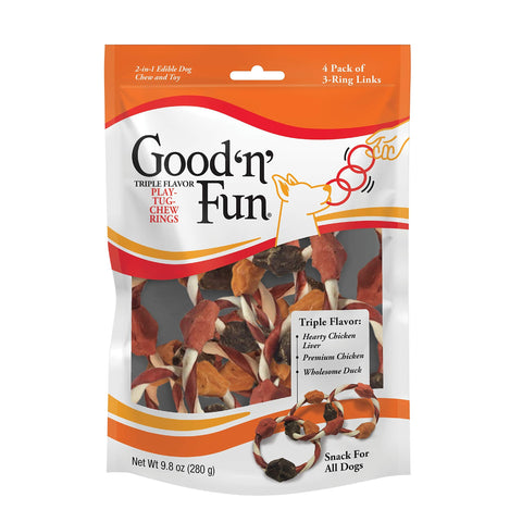 Good ÃƒÆ’Ã†â€™Ãƒâ€šÃ‚Â¢ÃƒÆ’Ã‚Â¢ÃƒÂ¢Ã¢â€šÂ¬Ã…Â¡Ãƒâ€šÃ‚Â¬ÃƒÆ’Ã‚Â¢ÃƒÂ¢Ã¢â€šÂ¬Ã…Â¾Ãƒâ€šÃ‚Â¢nÃƒÆ’Ã†â€™Ãƒâ€šÃ‚Â¢ÃƒÆ’Ã‚Â¢ÃƒÂ¢Ã¢â€šÂ¬Ã…Â¡Ãƒâ€šÃ‚Â¬ÃƒÆ’Ã‚Â¢ÃƒÂ¢Ã¢â€šÂ¬Ã…Â¾Ãƒâ€šÃ‚Â¢ Fun Triple Flavor Play-Tug-Chew Rings 4 Count, Snack for All Dogs