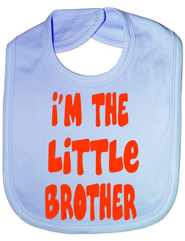 Print4U Im The Little Brother - Funny Baby/Toddler/Newborn Bib -Gift blue