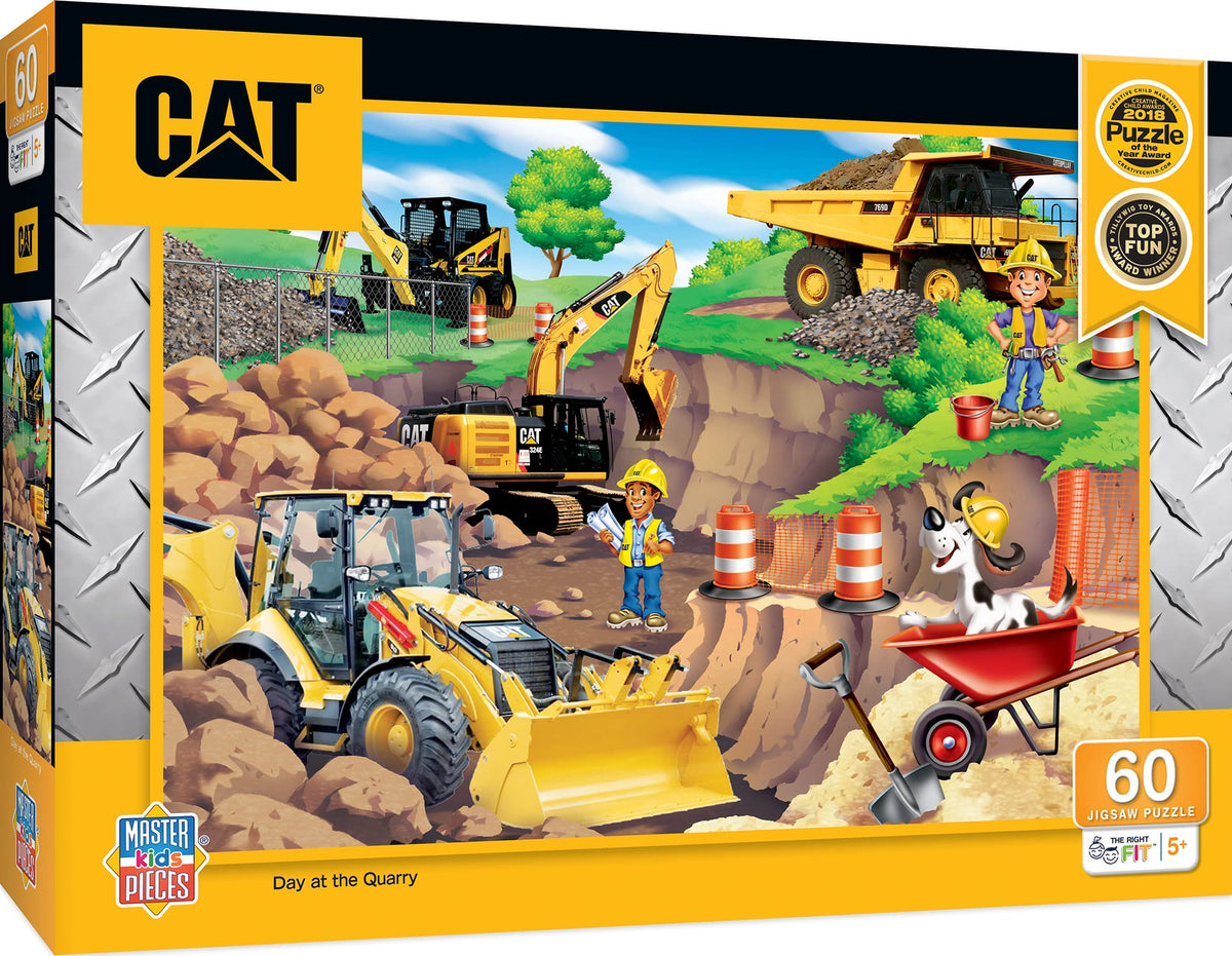 MasterPieces 60 Piece Jigsaw Puzzle for Kids - CAT Day at The Quarry - 14"x19"