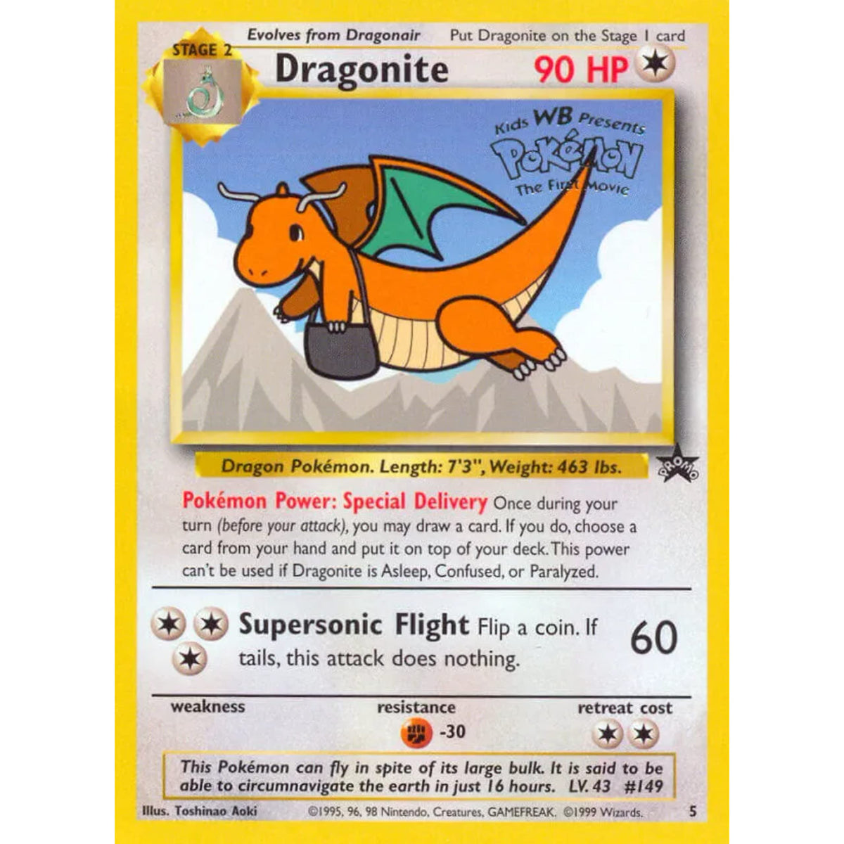 Pokemon Card - Black Star Promo #5 - DRAGONITE