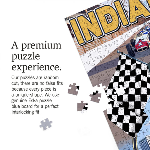 Indianapolis, Indiana, Montage Scenes (1000 Piece Puzzle, Challenging Jigsaw Puzzle for Adults, Made in USA)