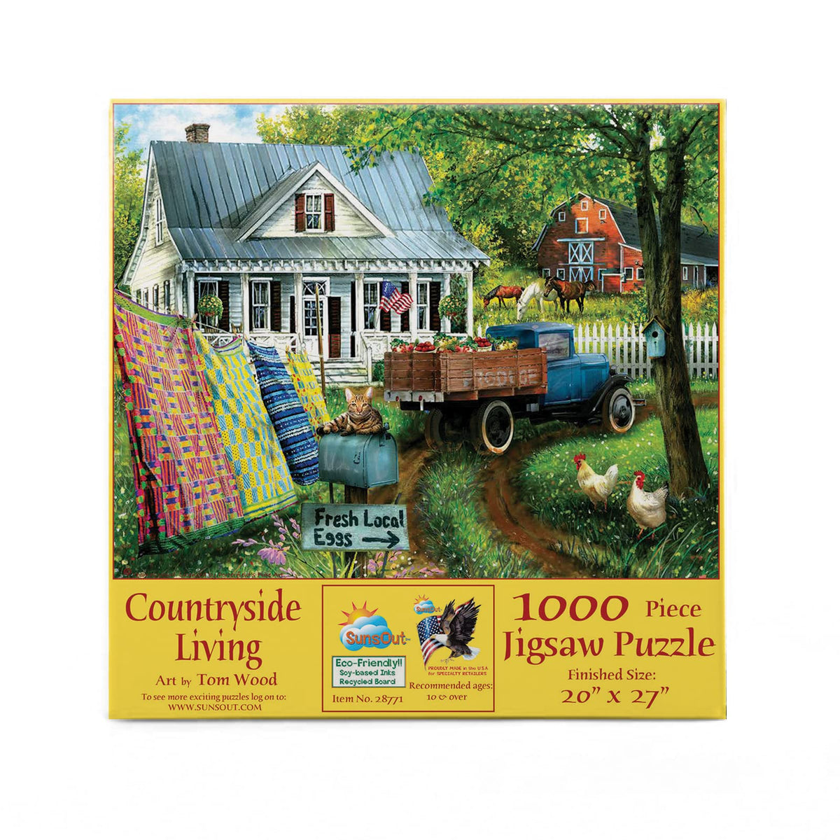 SUNSOUT INC - Countryside Living - 1000 pc Jigsaw Puzzle by Artist: Tom Wood - Finished Size 20" x 27" - MPN# 28771