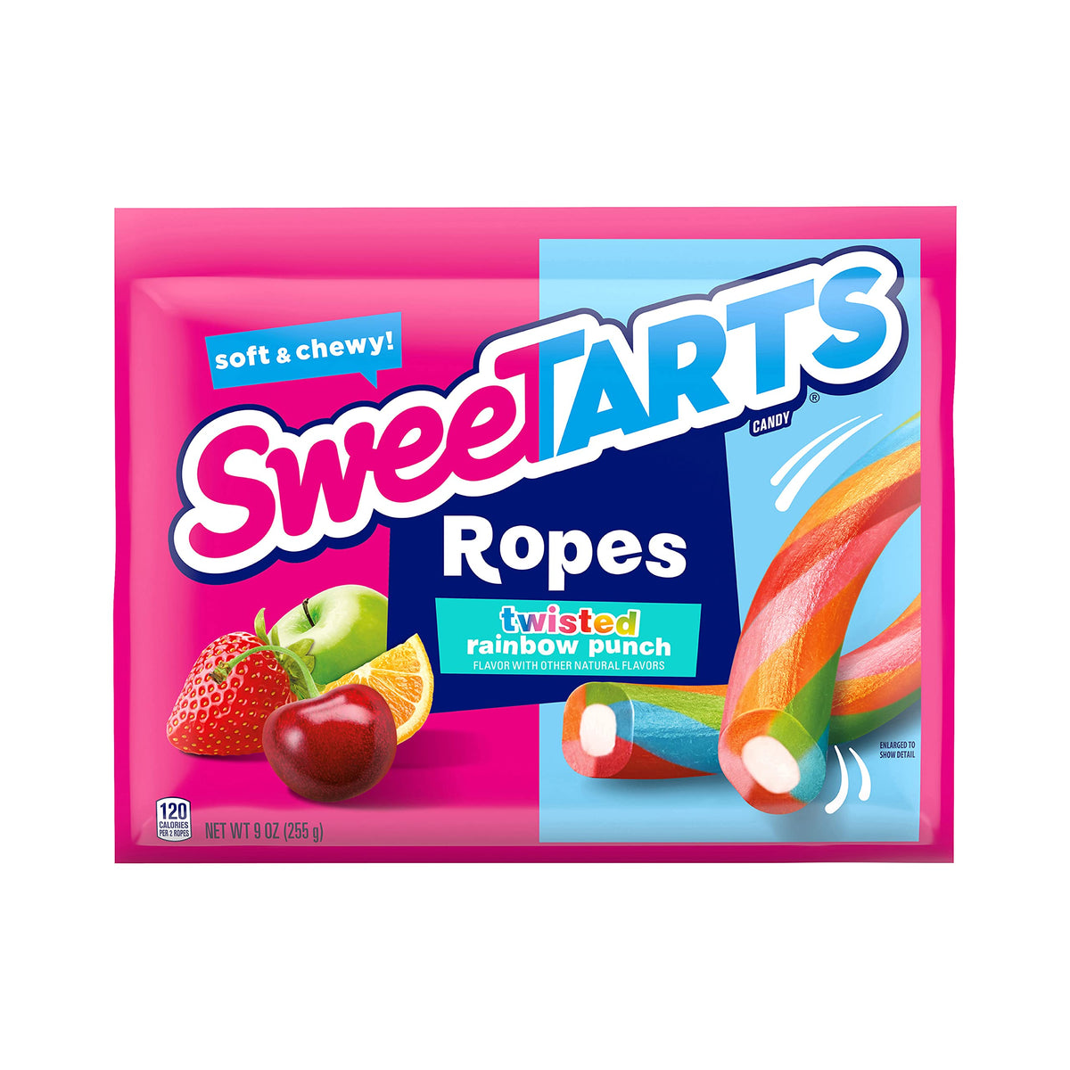 SweeTARTS Soft & Chewy Ropes Candy, Twisted Rainbow Punch, 9 Ounce