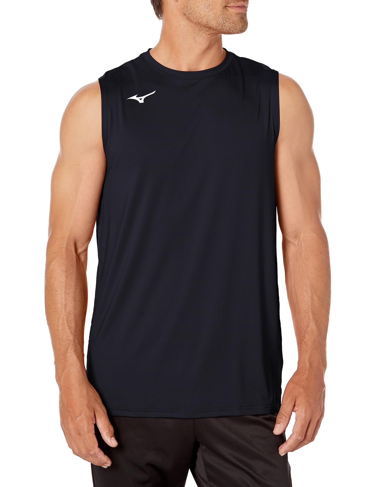 Mizuno Men's Standard Sleeveless VB Jersey, Black, Large