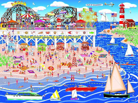 RoseArt - Home Country - Oceanbay Carnival Pier - 1000 Piece Jigsaw Puzzle for Adults