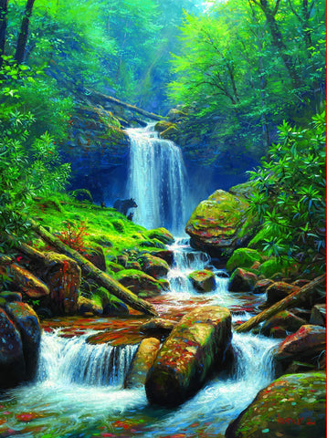 SUNSOUT INC - Mystic Falls - 1000 pc Jigsaw Puzzle by Artist: Mark Keathley - Finished Size 20" x 27" - MPN# 53078