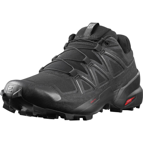 SALOMON Men's Speedcross 5 Trail Running Shoe, Black Black Phantom, 9 UK